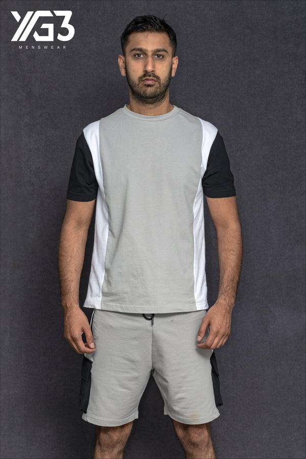 mens shortset memphis grey/white/black