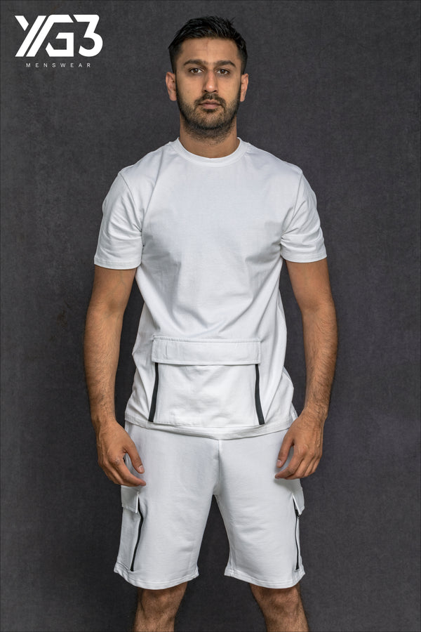 mens shortset boycott mercy white