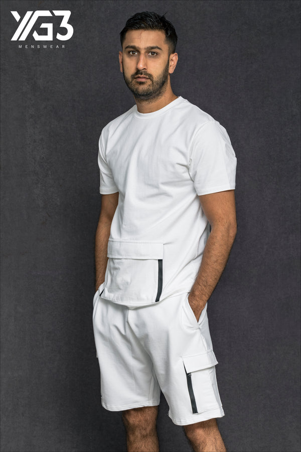 mens shortset boycott mercy white