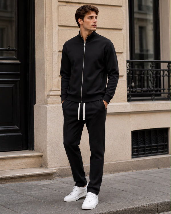 FORBEST Premium Full Zip Tracksuit – Black