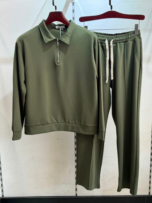 FORBEST Premium 1/4 Zip Tracksuit – Khaki
