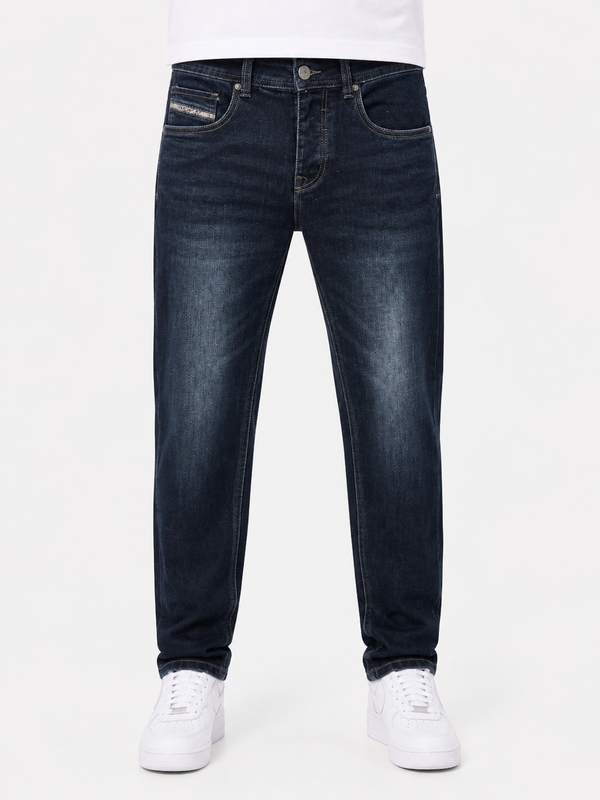Men’s Slim Fit Dark Blue Stretch Jeans (11421)