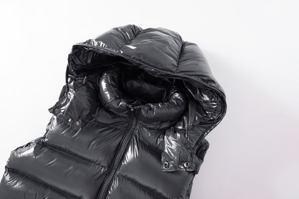 Dark Grey Textured Puffer Gilet