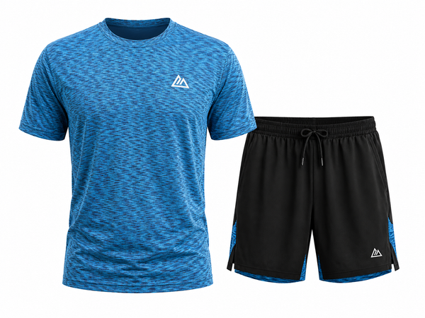 Mountain Wear Performance Short Set-Blue Marl