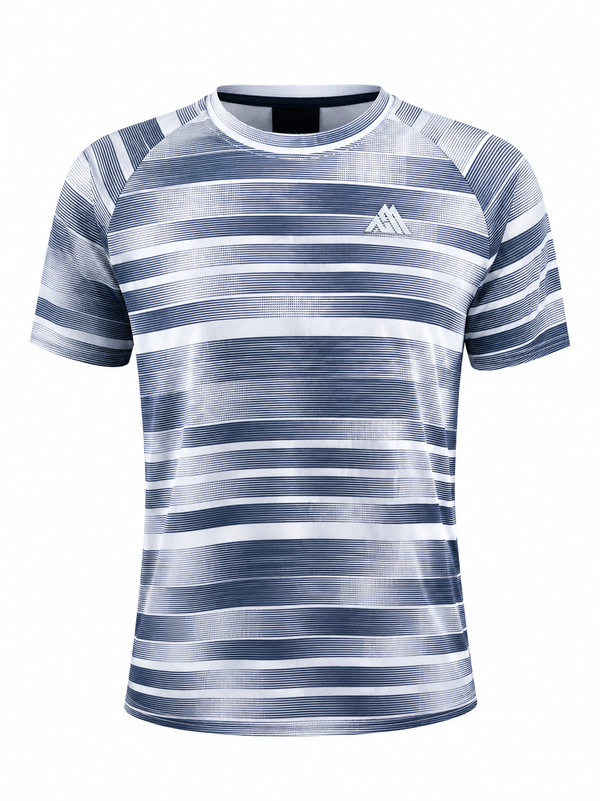 MountPeak Performance Stripe T-Shirt – Navy & White