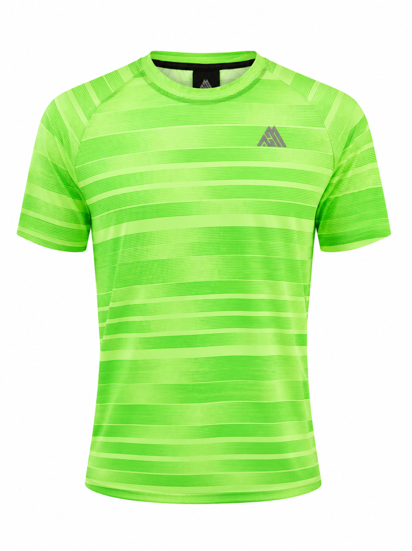 MountPeak Performance Stripe T-Shirt – Neon Green