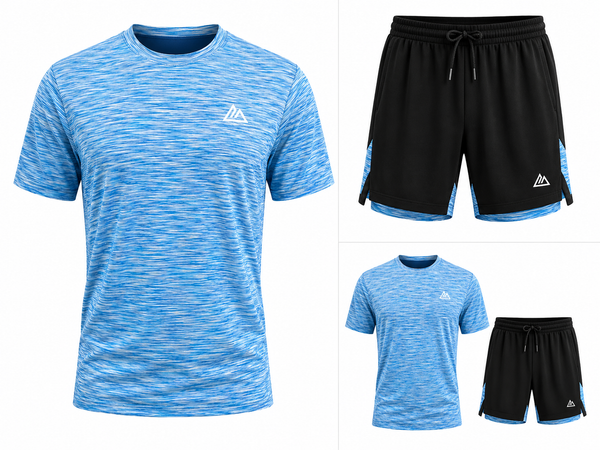 Mountain Wear Performance Short set– Sky Blue Marl
