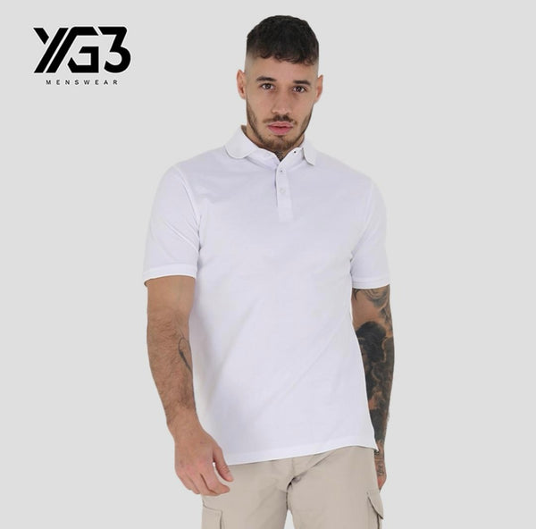 Men's short-sleeve polo button up shirt (lintb)