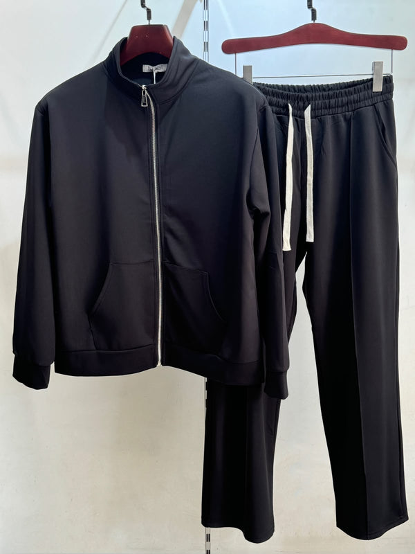 FORBEST Premium Full Zip Tracksuit – Black