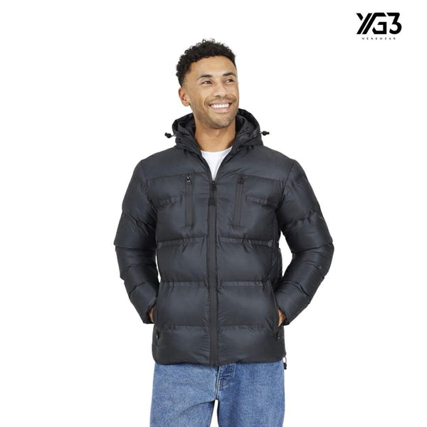 Mens padded heat sealed jacket (MJK-HARKERBLACK