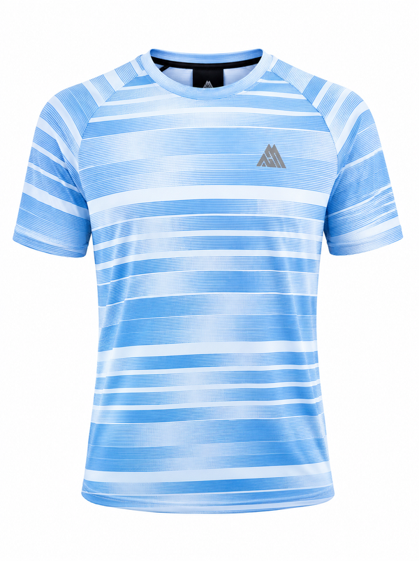 MountPeak Performance Stripe T-Shirt – Sky Blue