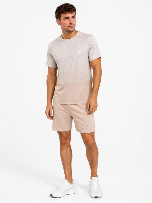 Stone Gradient Active T-Shirt & Shorts Set