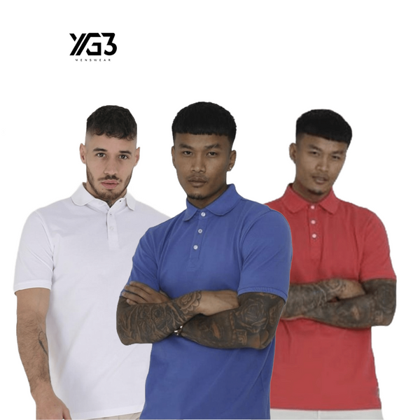 Men's short-sleeve polo button up shirt (lintb)