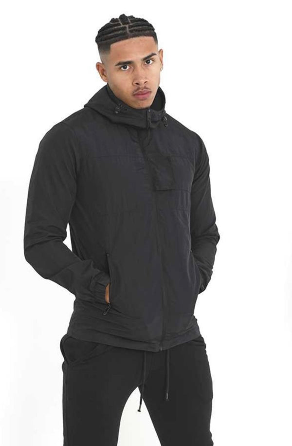 men zip through hooded jacket mjk castleford black