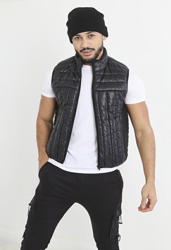 Mens padded GILET (MJK-AUGHTON) BLACK