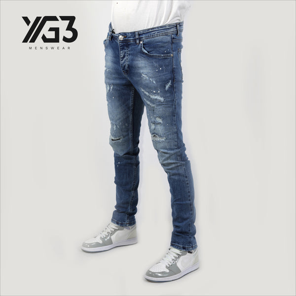 Mens slim fit stretch jeans (024) (f)