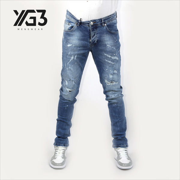 Mens slim fit stretch jeans (024) (f)